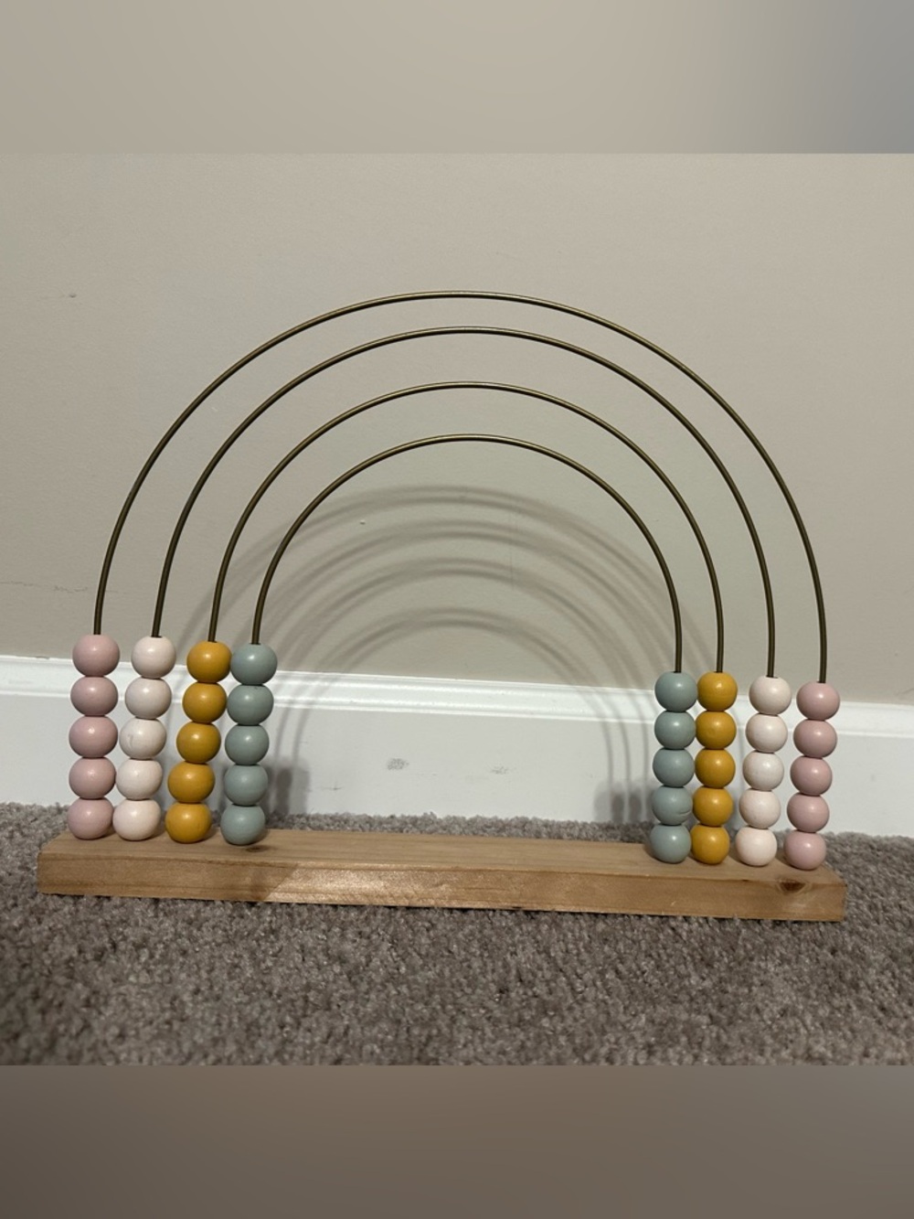 Wooden Rainbow Bead Stacker Decor - Pastel Colors - Hobby Lobby